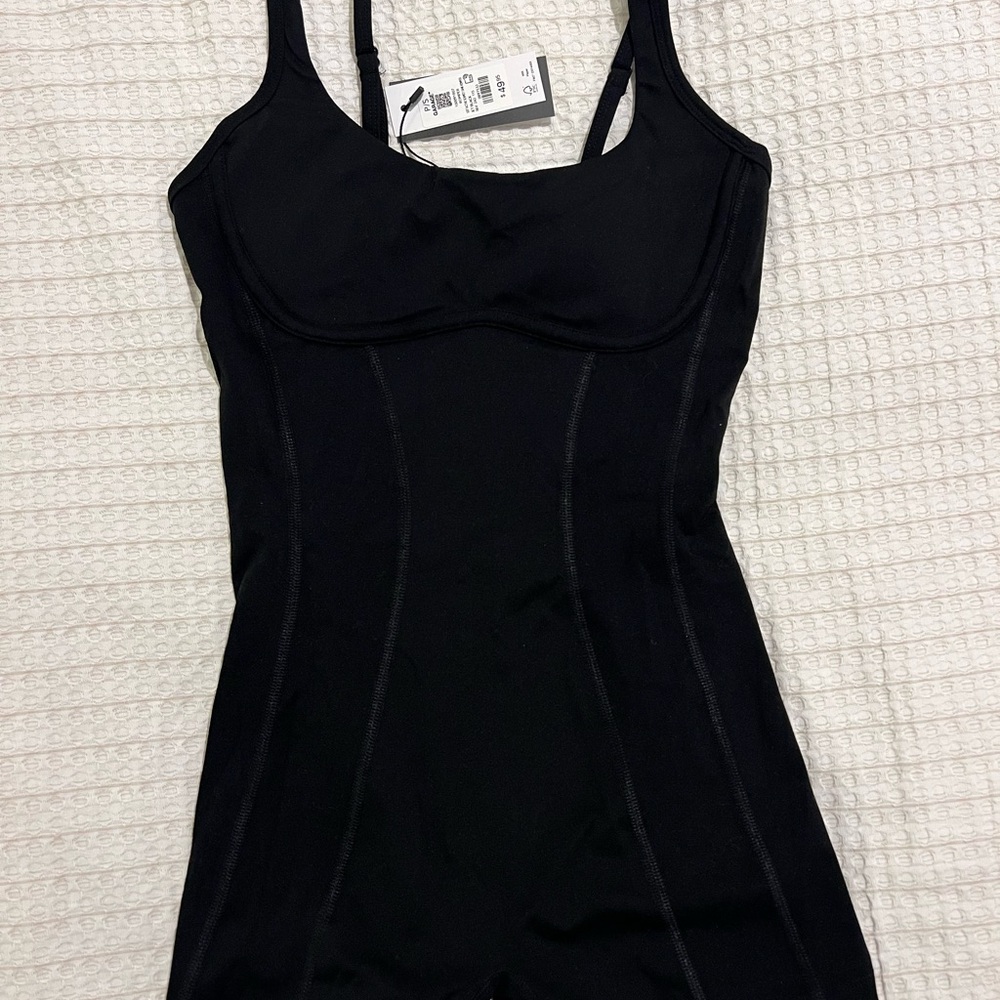 Women's Black Athleisure Bodysuit